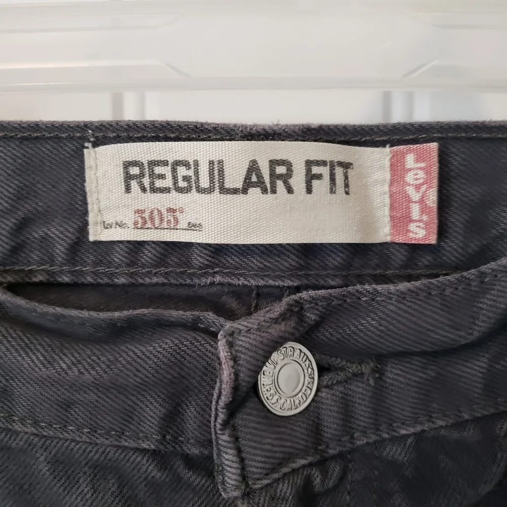 Vintage Levis 505 Regular Fit Straight Leg Denim Gray‎ Jeans Red Tab Mens 36/29